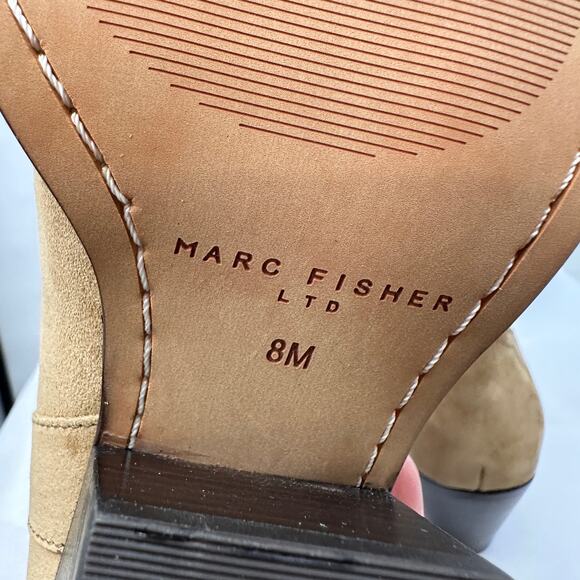 MARC FISHER New in Box Evereve Marlie Western Cowboy Boot in Tan Leather // 8 - Picture 6 of 10